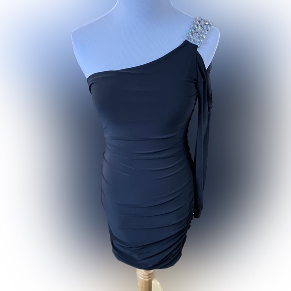 Deb Bedazzled One Sleeve Dress (S) - Picture 1 of 10